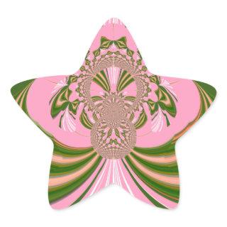 Beautiful baby pink green and white  Kaleidoscope  Star Sticker