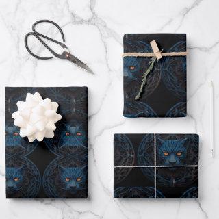 Beautiful Blue Panther at night yellow eyes  Sheets