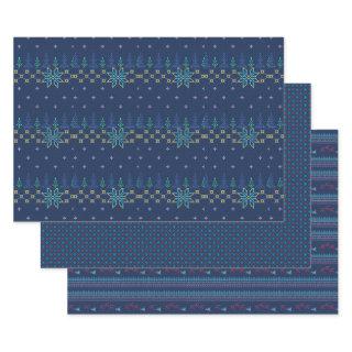 Beautiful Blue Sweater Knit Pattern  Sheets