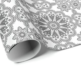 Beautiful Boho Gray and White Talavera Tile