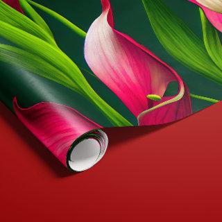 Beautiful Bold Pink & Green Calla Lilly Florals