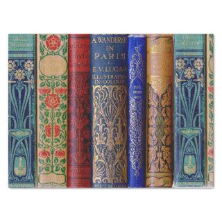 Beautiful Book Spines (Paris) Decoupage Tissue Paper