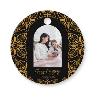 Beautiful Botanical Frame Arch Photo Christmas Favor Tags