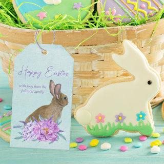 Beautiful Bunny Rabbit Pastel Floral Easter Party Gift Tags