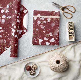 Beautiful burgundy with golden snowflakes
