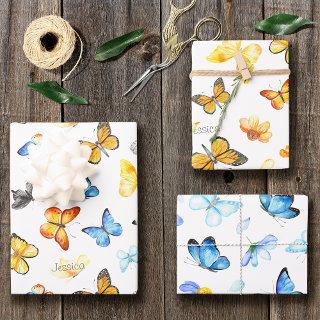 Beautiful Butterfly Pattern with Name Birthday  Sheets
