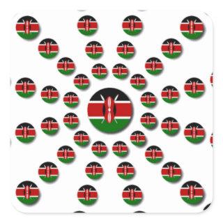 Beautiful Circular Kenyan Flag: A Radial Design Square Sticker