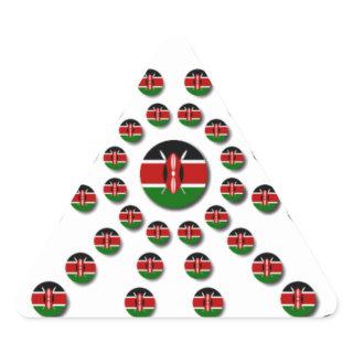 Beautiful Circular Kenyan Flag: A Radial Design Triangle Sticker