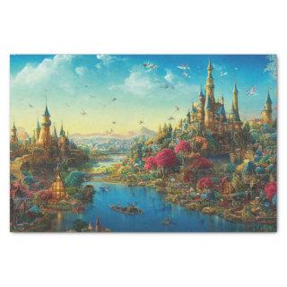Beautiful Colorful Fantasy World and Castles  Tissue Paper