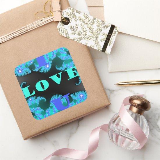 Beautiful colorful Love universe vector design art Square Sticker