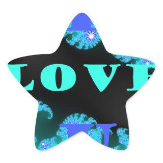 Beautiful colorful Love universe vector design art Star Sticker