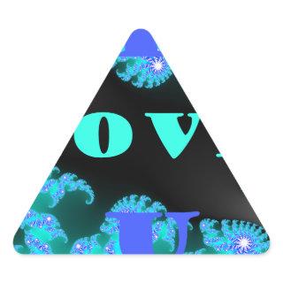 Beautiful colorful Love universe vector design art Triangle Sticker