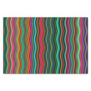 Beautiful Colorful Wavy Stripe Pattern Tissue Paper