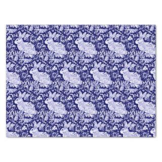 Beautiful Dark Blue & White Rabbit Dedham Delft Tissue Paper
