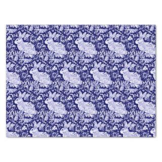 Beautiful Dark Blue & White Rabbit Dedham Delft Tissue Paper