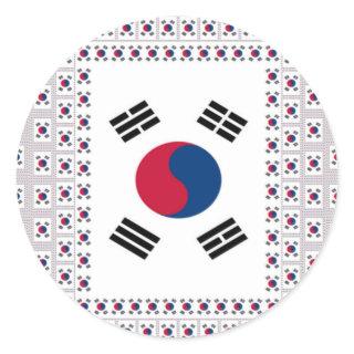 Beautiful Diagonal Korean Flag: An Infinite Art Classic Round Sticker