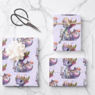 Beautiful Dragon with Elegant Crown Patterned  Sheets