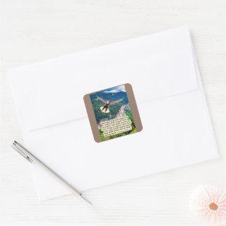 Beautiful Eagle Scripture Isaiah 40:31 Square Sticker