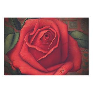 Beautiful Exquisite Red Rose With Ladybug.  Sheets