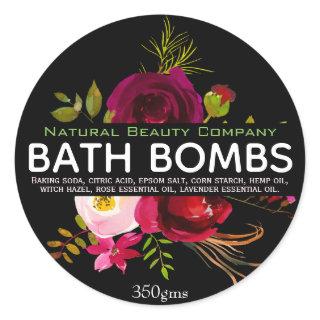 Beautiful Floral Bath Bomb Classic Round Sticker