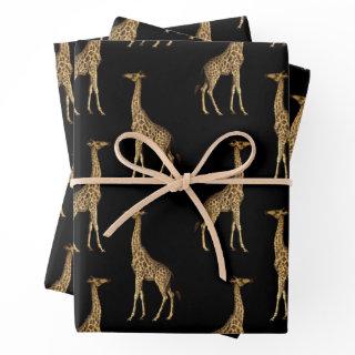 Beautiful Giraffes Gold and Black   Sheets