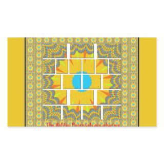 Beautiful golden yellow amazing graphic design   rectangular sticker