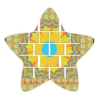 Beautiful golden yellow amazing graphic design   star sticker