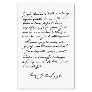 Beautiful Handwritten French Script Paris 1792  Tissue Paper