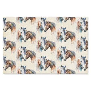 Beautiful Horses Western Boho Pattern Tissue Paper