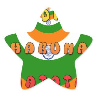 Beautiful India National Flag Colors Hakuna Matata Star Sticker