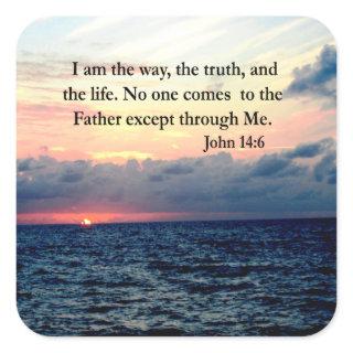 BEAUTIFUL JOHN 14:6 PHOTO DESIGN SQUARE STICKER