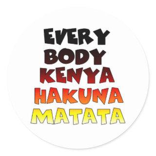 Beautiful Kenya Colorful Amazing Text Quote Design Classic Round Sticker