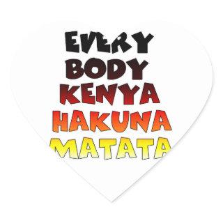 Beautiful Kenya Colorful Amazing Text Quote Design Heart Sticker