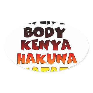 Beautiful Kenya Colorful Amazing Text Quote Design Oval Sticker