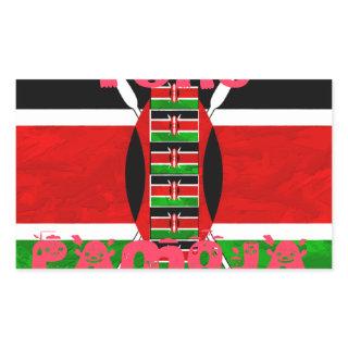 Beautiful Kenya Flag Tuko Pamoja Inspirational   Rectangular Sticker