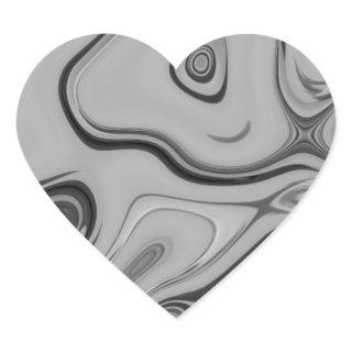 Beautiful Lovely Ash Gray Texture Color Art Print Heart Sticker