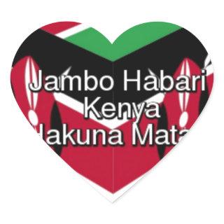 Beautiful Lovely Kenyan Flag Cube with Greeting  Heart Sticker