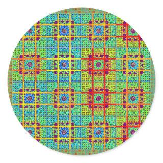 Beautiful Lovely Mayan  ethnic Print vector design Classic Round Sticker
