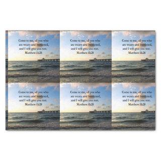 BEAUTIFUL MATTHEW 11:28 SCRIPTURE VERSE TISSUE PAPER