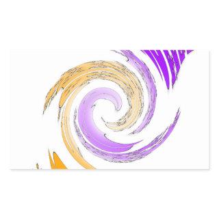 Beautiful Modern Art Design: Purple and Gold Whirl Rectangular Sticker