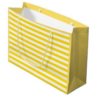 Beautiful Modish Yellow White Striped Template Large Gift Bag