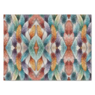 Beautiful multi colored ice crystal feathers  tissue paper
