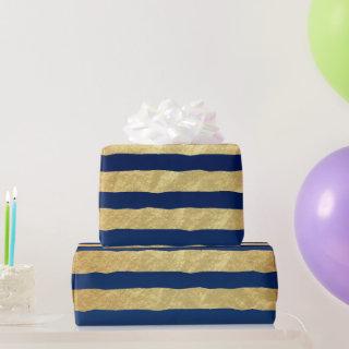 Beautiful Navy Blue and Gold Foil Stripes