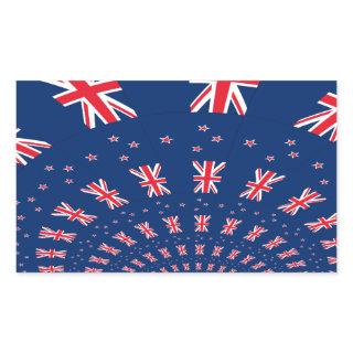 Beautiful New Zealand Flag Art Print Design Rectangular Sticker