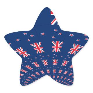 Beautiful New Zealand Flag Art Print Design Star Sticker