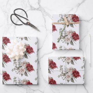 Beautiful Off-White & Red Roses Patterned  Sheets
