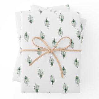 Beautiful Peacock Feather Wrapping Papaer  Sheets