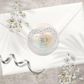 Beautiful Pearl 30th Anniversary Classic Round Sticker