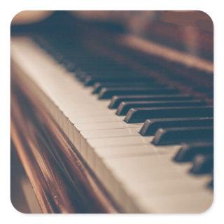 Beautiful Piano Design Square Sticker