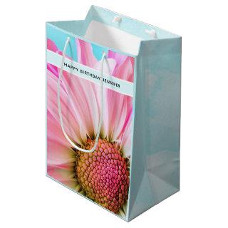Beautiful Pink Flower Close Up Photo Medium Gift B Medium Gift Bag